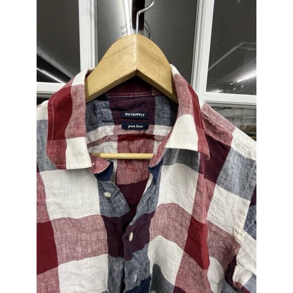 Suitsupply Red and Blue Plaid Dress Shirt - Picture 3 of 3